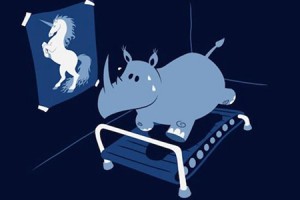 disegno di un rinoceronte sudato su tapis roulant